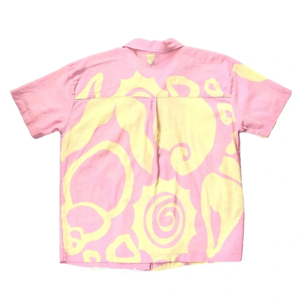 Princess Polly Lightweight Cotton Shirt, Pink/Yellow, Relaxed Fit, Size 4 - Picture 4 of 7